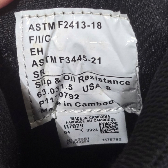 Puma Men's 630315 Iconic Suede 8 Mid Composite Safety Toe Metal Free Work Shoes - Picture 6 of 8